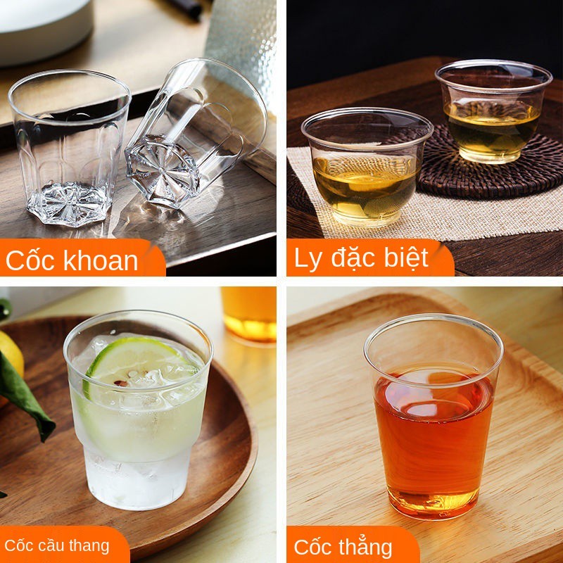cốc dùng một lần hàng không nước trà làm dày tùy chỉnh uống nhựa cứng thương gia trong suốt với gian
