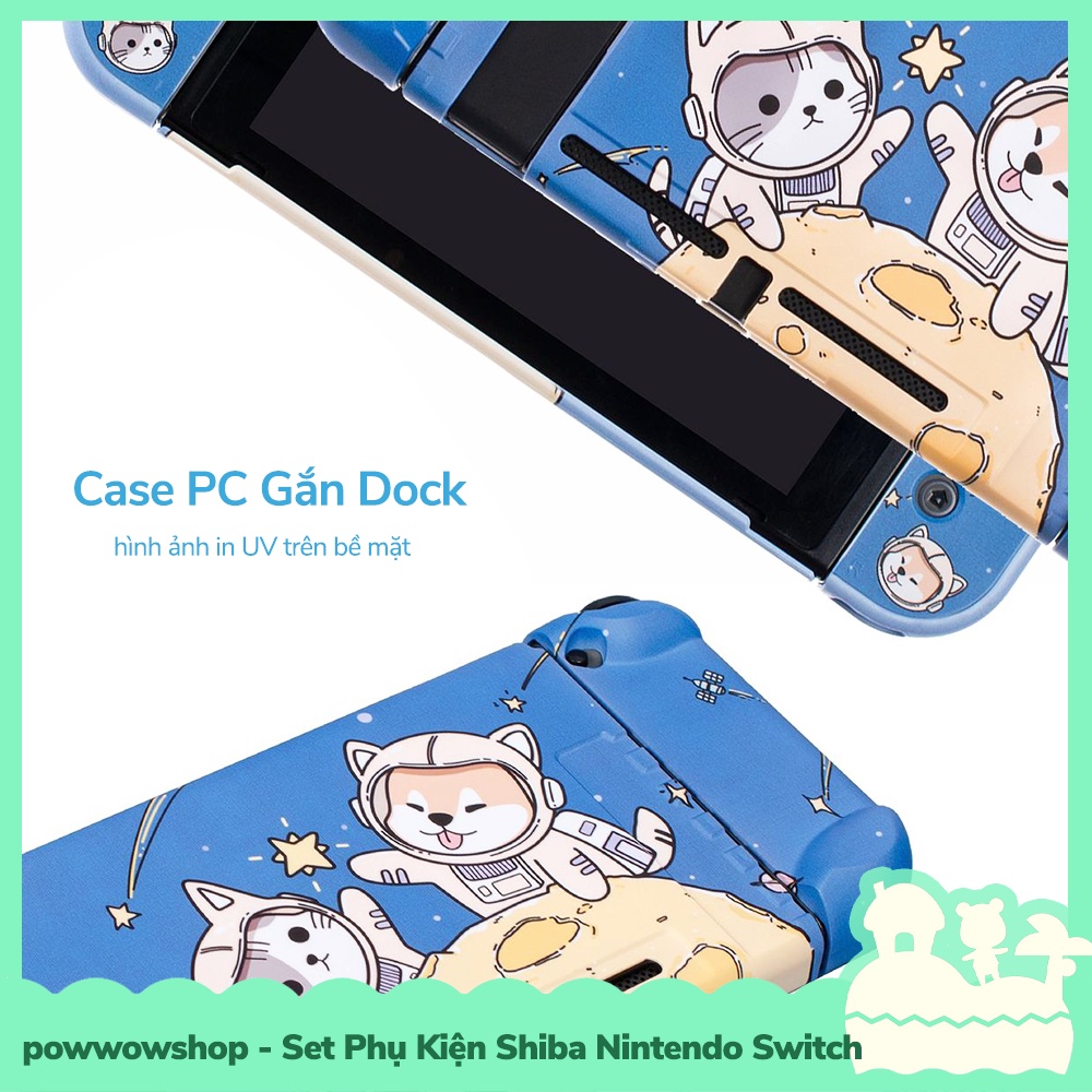 [Sẵn VN - Hỏa Tốc] Set Phụ Kiện Case PC &amp; TPU, Túi Máy, Cường Lực Cho Máy Game Cầm Tay Nintendo Switch / Lite Cool Shiba