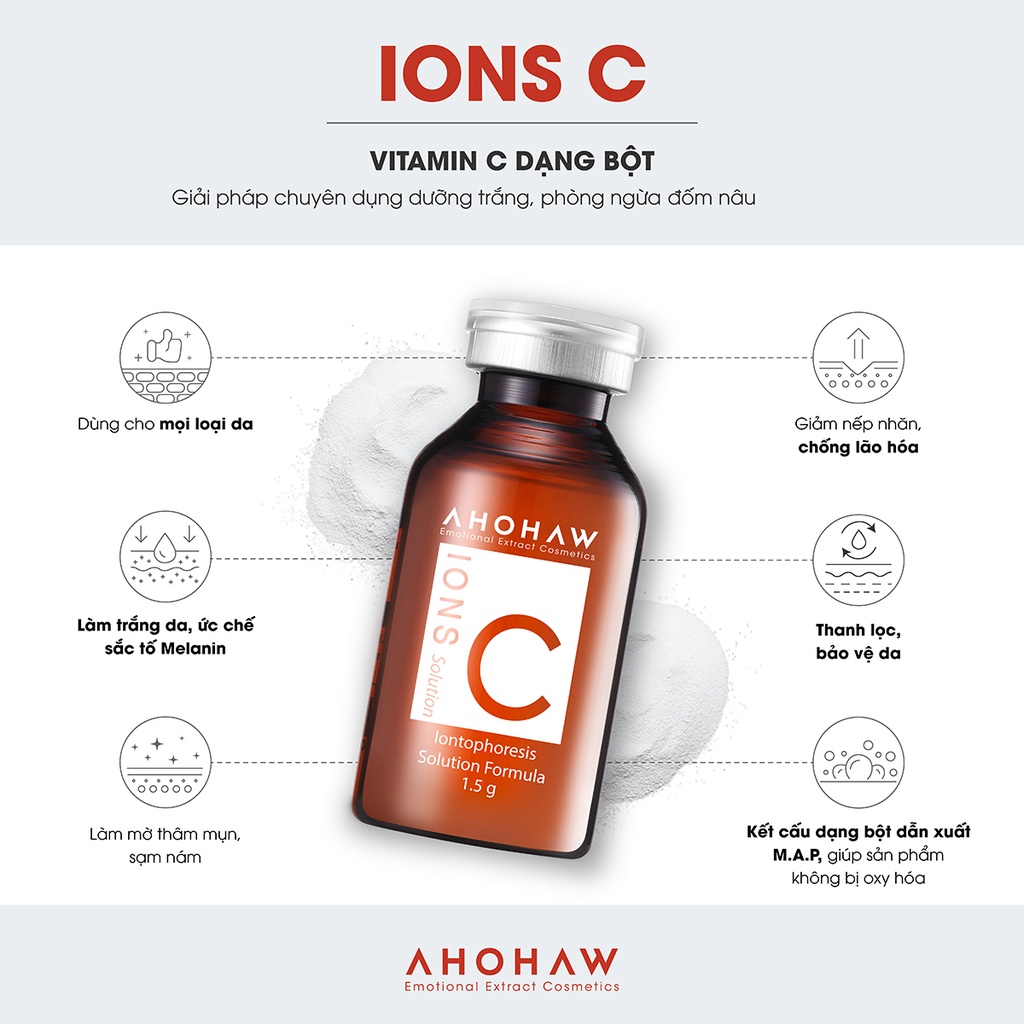 Bột vitamin C nguyên chất Ahohwa M.A.P Ions C Solution (Hộp 20 Chai)