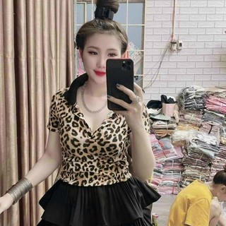 Áo kiểu nữ polo da beo