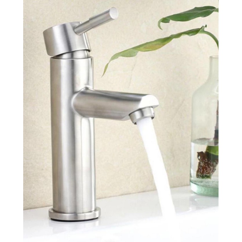 VÒI LAVABO NÓNG LẠNH INOX 304 CAO 20 CM