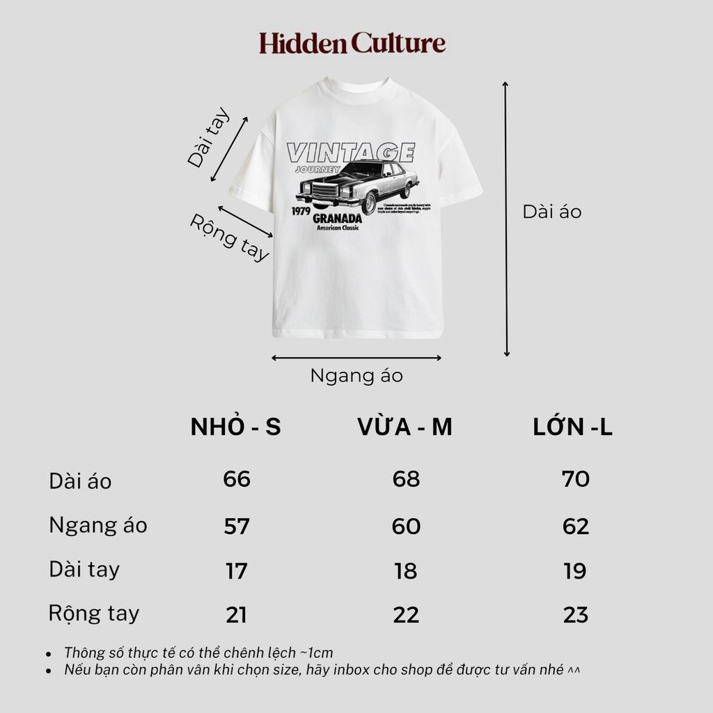 Áo thun Hidden Culture - VINTAGE CAR T-shirt - Form Boxy - White