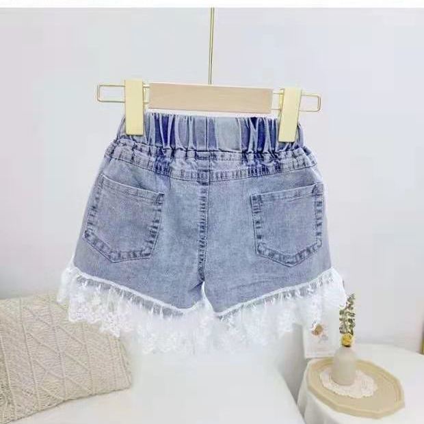 Quần Short Denim Mỏng Dáng Rộng Thời Trang Mùa Hè Phong Cách Hàn Quốc Hàng Mới Dành Cho Bé Gái 2022