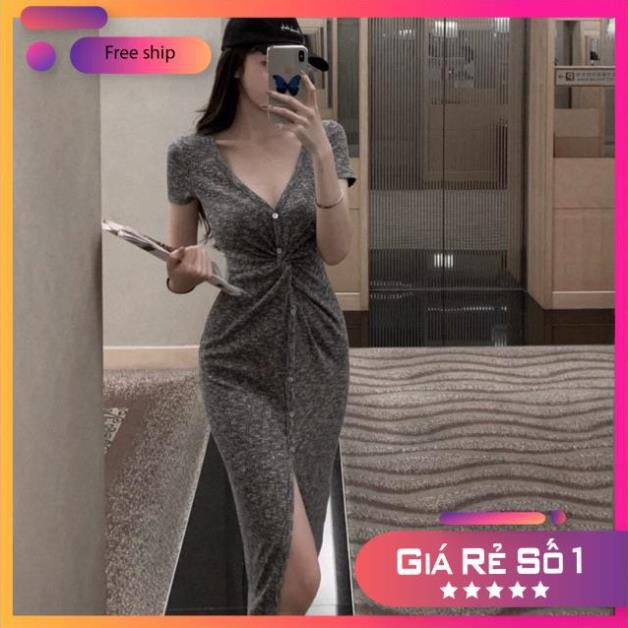 ĐẦM VÁY NỮ ULZZANG 2020 Váy xoắn eo nữ màu muối tiêu | BigBuy360 - bigbuy360.vn