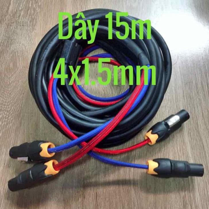 Dây loa 4 ruột 1.5mm dài 15m số lượng 01 dây