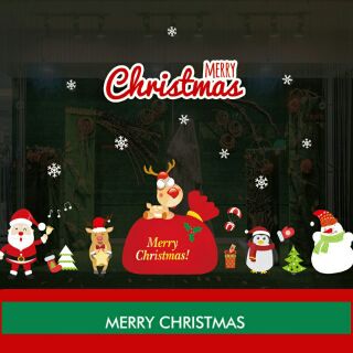 Decal trang trí GIÁNG SINH và Noel trang trí bề mặt 50*70cm chất liệu PVC tự dính cao cấp