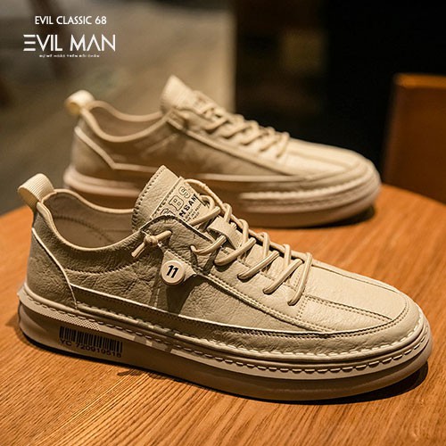 Giày Da Nam, Giày Sneaker Nam Đẹp EVIL CLASSIC 68 Cổ Thấp Phong Cách Cổ Điển [Full Box + Tặng Tất]