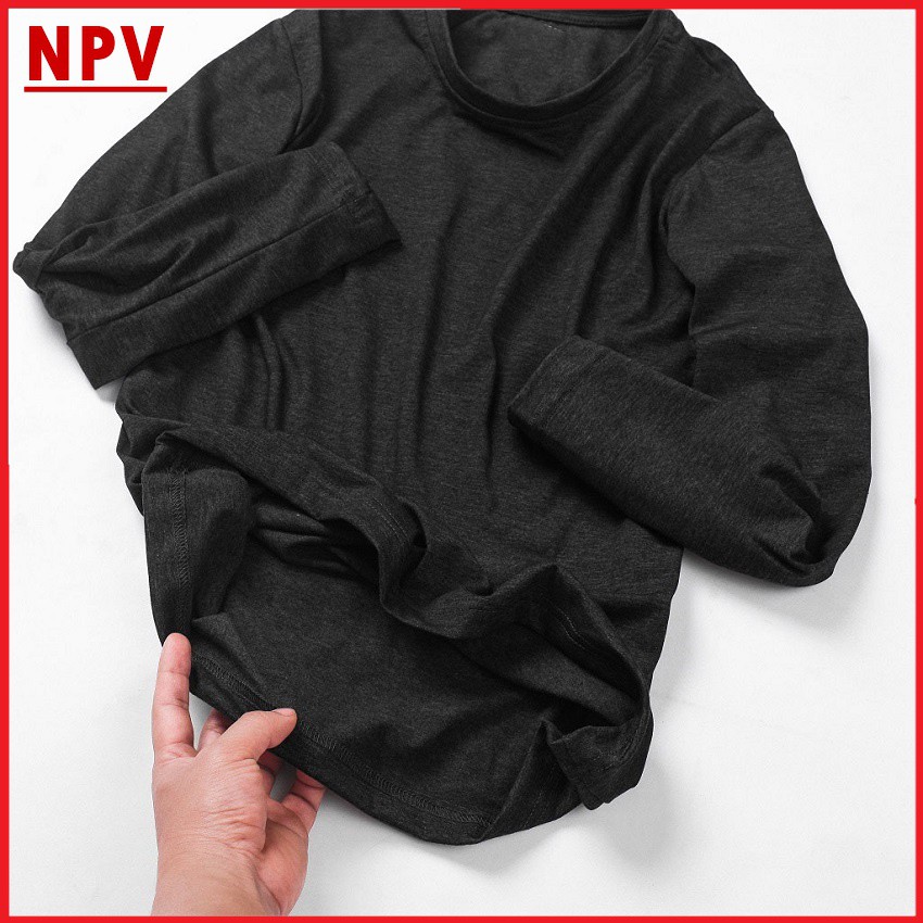 Áo thun nam tay dài NPV mặc thu đông giữ nhiệt chất cotton co giãn, áo giữ nhiệt dáng ôm 5 màu