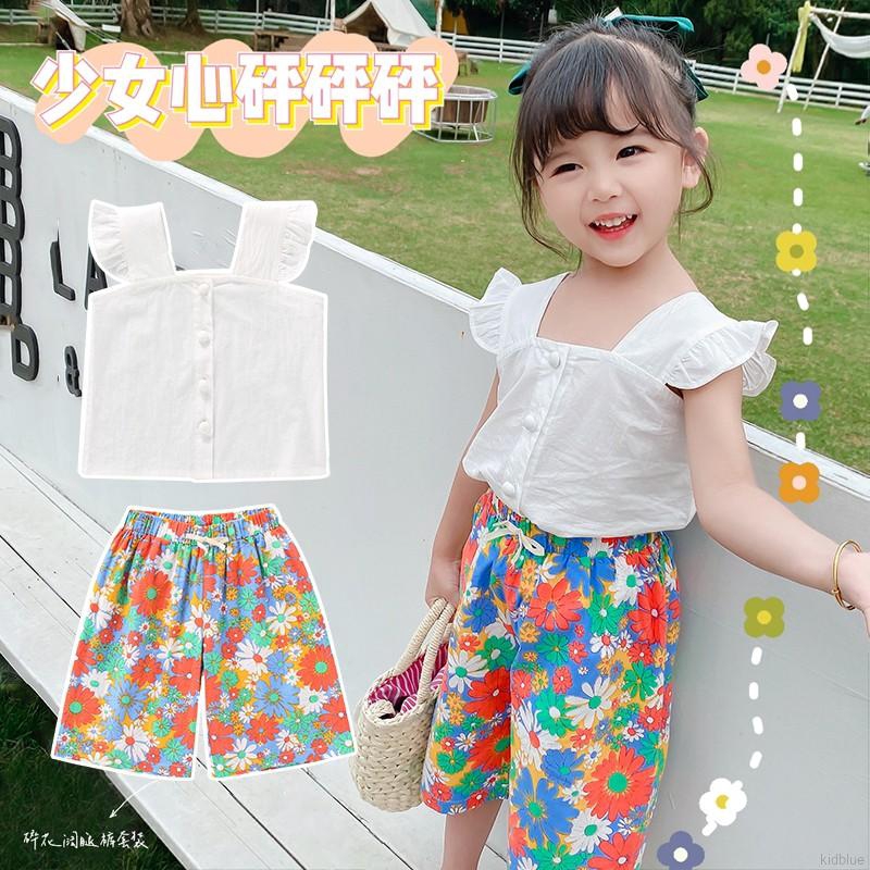 Set Áo Cánh Tiên Và Quần Short Phong Cách Hàn Quốc Xinh Xắn Dành Cho Bé Gái