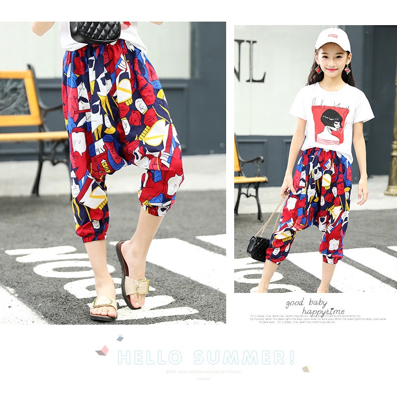 [ZY] Quần Harem Harem Cotton Lụa Dáng Rộng Chống Muỗi Phiên Bản Hàn Quốc 85-170cm Thời Trang Cho Bé Hàng Có Sẵn