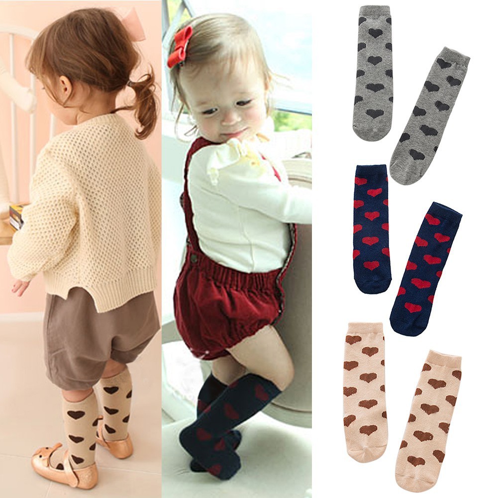 Tất cotton hình trái tim dễ thương cho bé