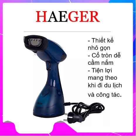 BÀN LÀ CẦM TAY HAEGER MẪU MỚI 2021 Thiết kế nhỏ gọn, bộ tròn dễ cầm nắm, tiện lợi mang theo khi đi du lịch (HG-1269DB)