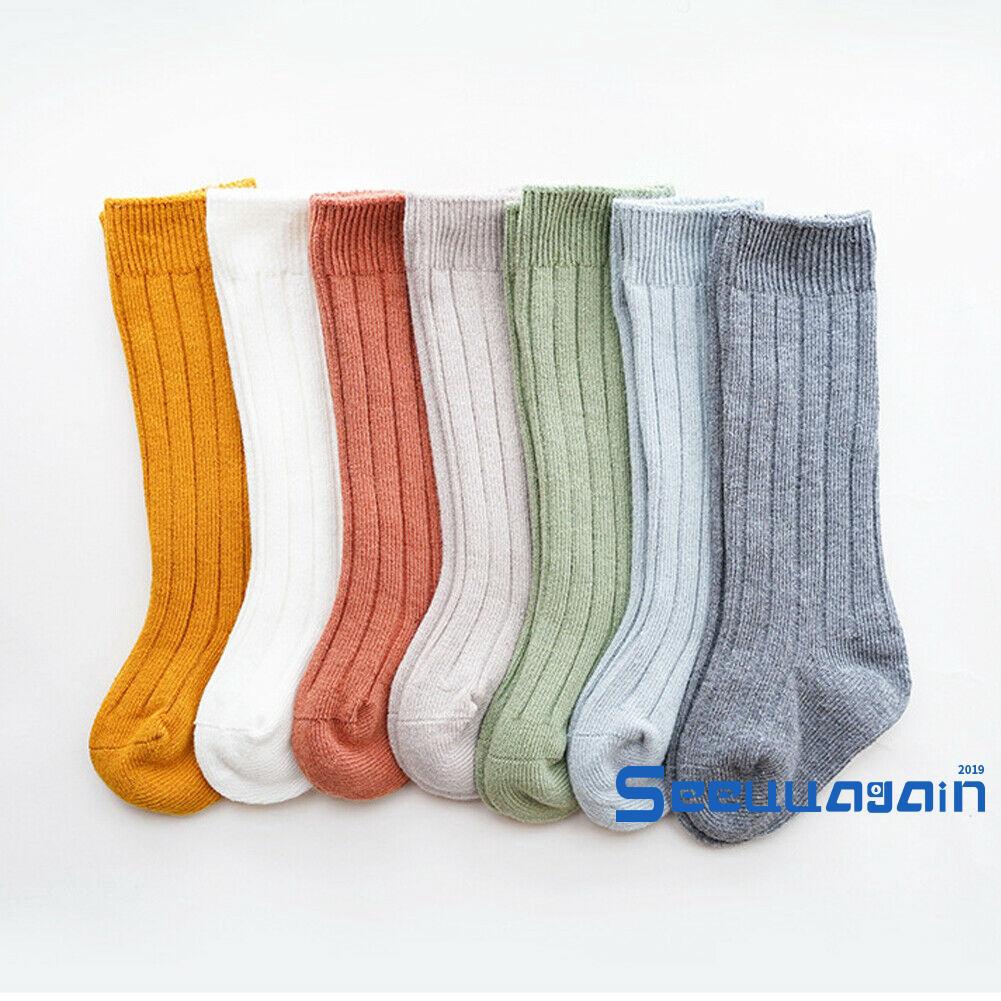 ❥☀✿SEEBaby Solid Color Breathable Comfortable Long Tube Knee High Socks