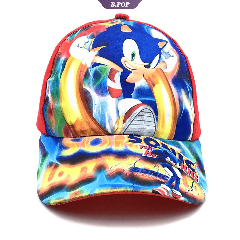Nón Kết Chống Nắng In Hình Hoạt Hình Sonic Cho Bé 2-8 Tuổi