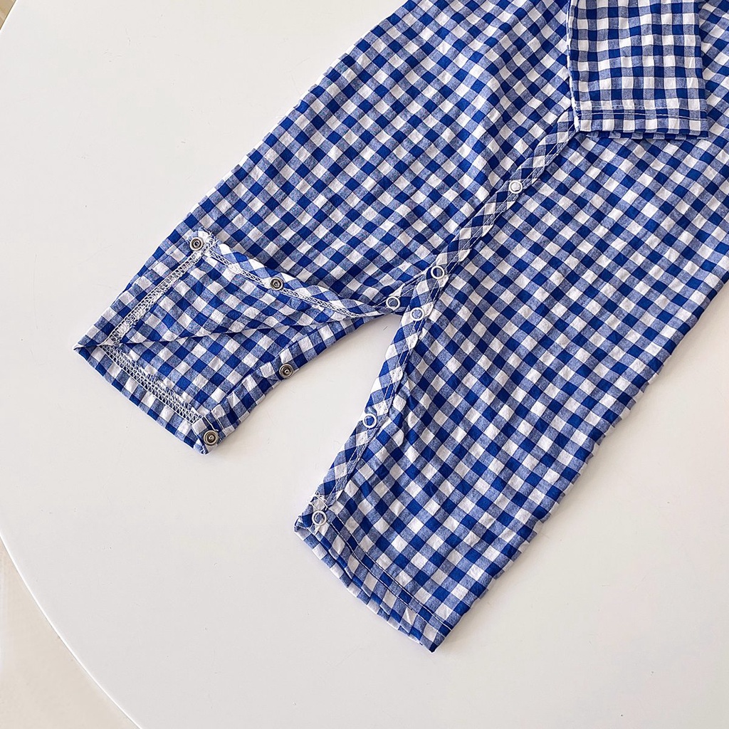 Áo liền quần Sanlutoz họa tiết kẻ sọc thời trang mùa thu cho bé