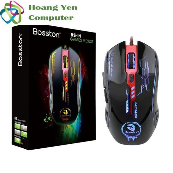 Chuột Game Có Dây Bosston BS-14 Led Đa Màu Giá Rẻ - BH 1 Năm