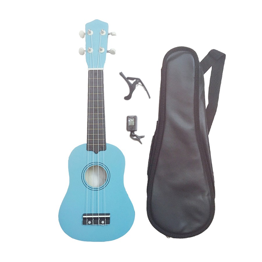 Đàn Ukulele Soprano Woim 35A15 tặng kèm capo nâng tông + bao da + máy lên dây địên tử ( Tuner ) đủ màu sắc - HÀNG CÓ SẴN