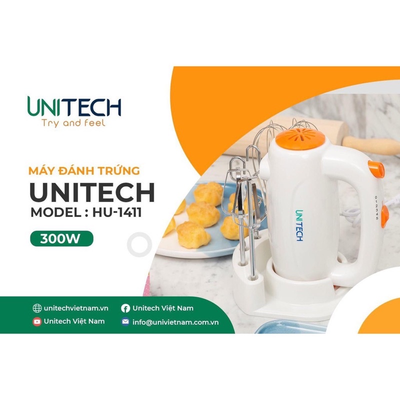 Máy đánh trứng Unitech Hu-1411 300w
