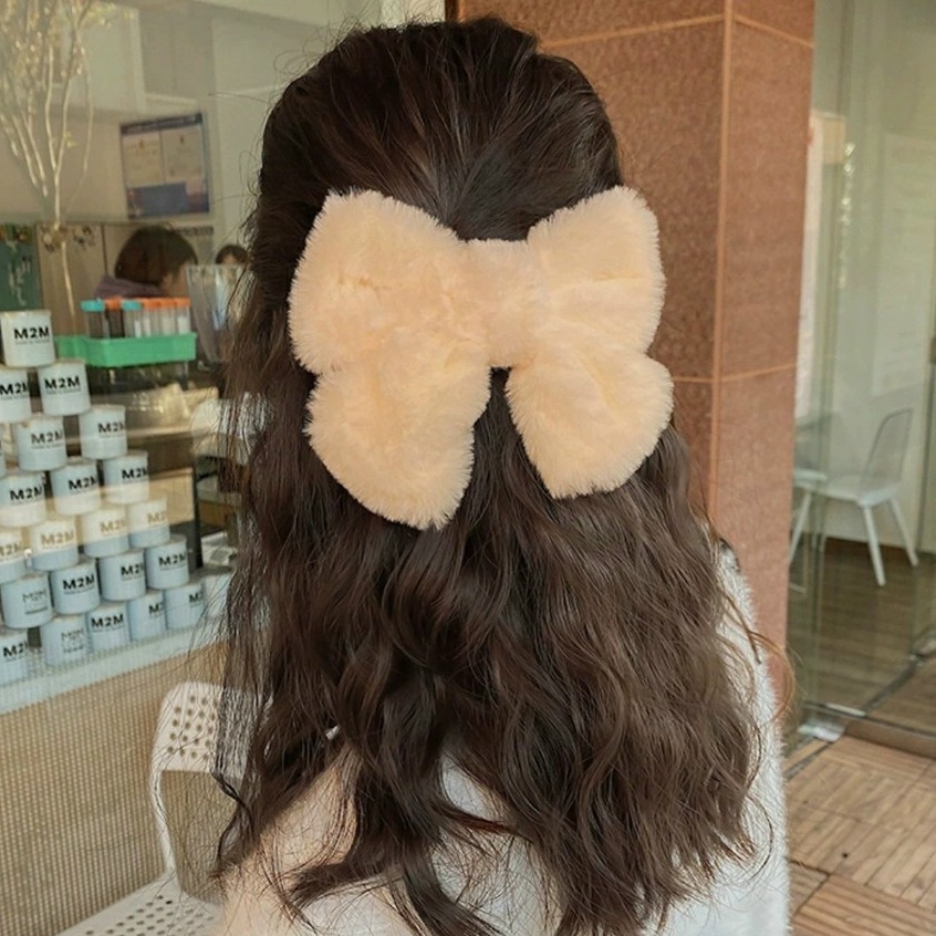 Kẹp nơ vải bản to màu cơ bản phong cách vintage hàn quốc - Cặp tóc dành cho nữ cao cấp chất bông mềm mại