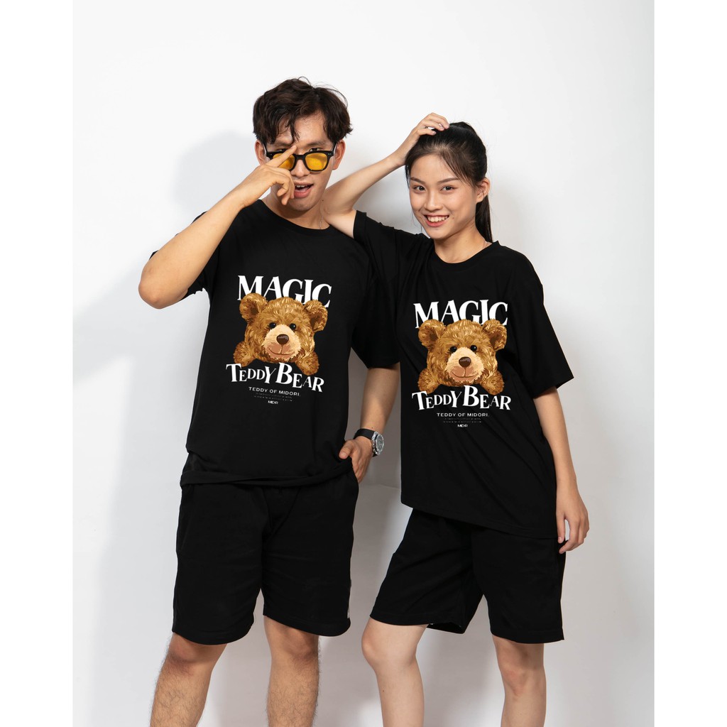 Áo phông unisex tay lỡ form rộng Thun Nam Nữ Gấu mập Teddy Local Brand Mi Midori