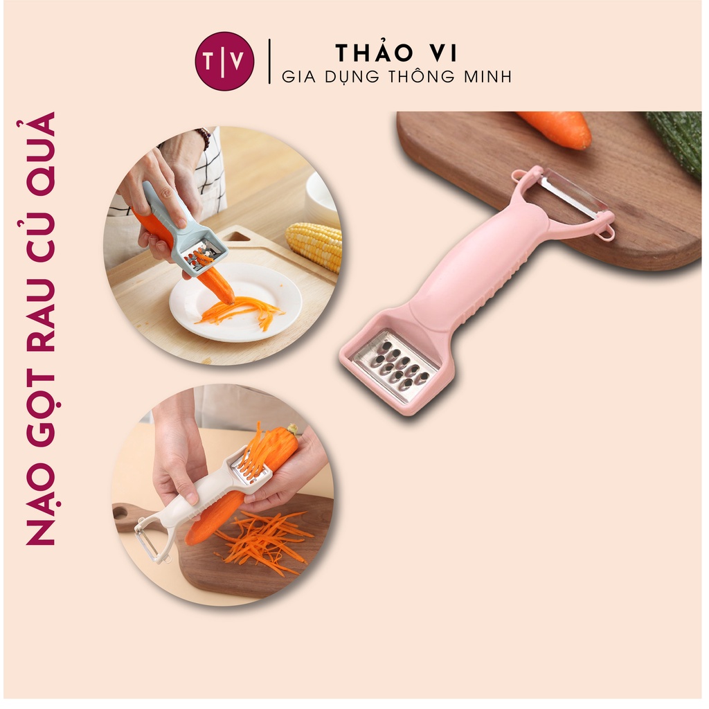 Nạo Gọt Rau Củ Quả Đa Năng 2in1 Nhựa Lúa Mạch