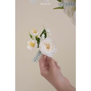 Cài áo chú rể - hoa lụa cao cấp thương hiệu bông by catt