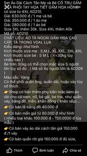 Combo áo dài mẹ bé