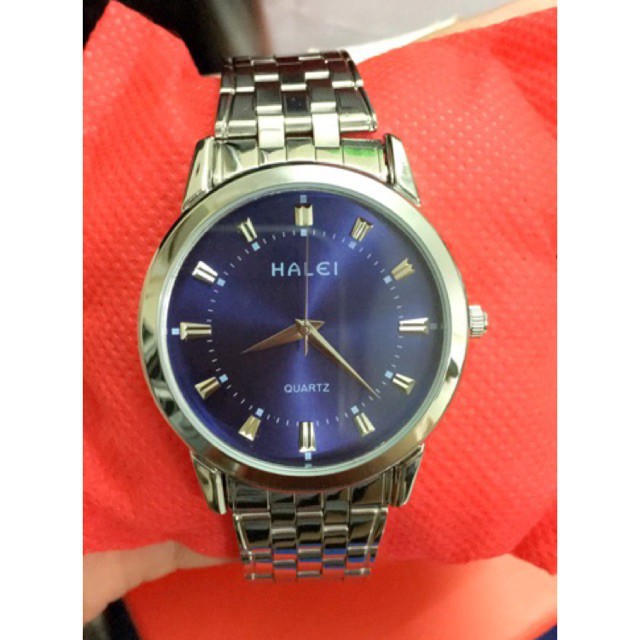 (BIG SALE) Đồng hồ nam nữ HALEI dây kim loại 502 mặt xanh thời trang phong cách