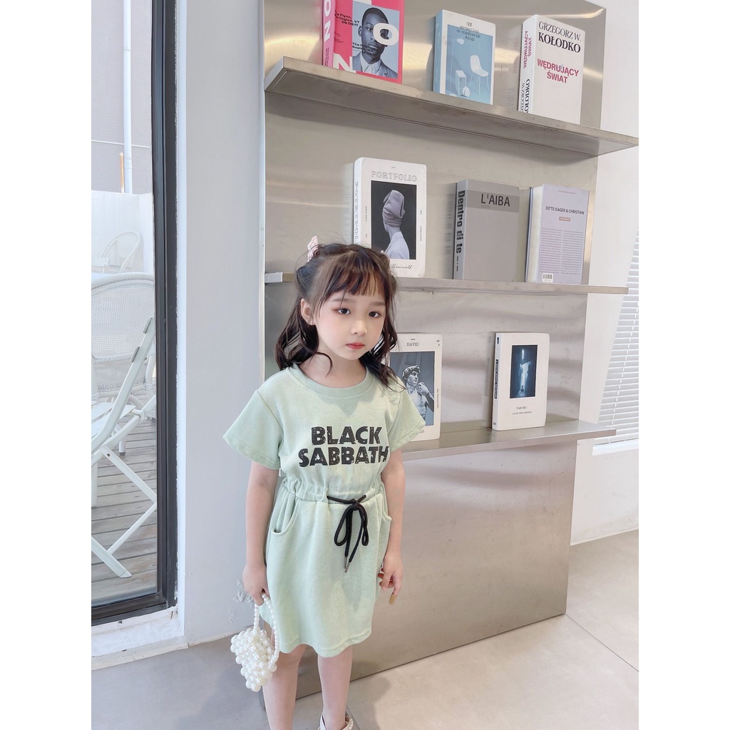 Áo Thun Tay Ngắn In Chữ Phối Dây Rút Phong Cách Hàn Quốc Thời Trang Mùa Hè Cho Gia Đình