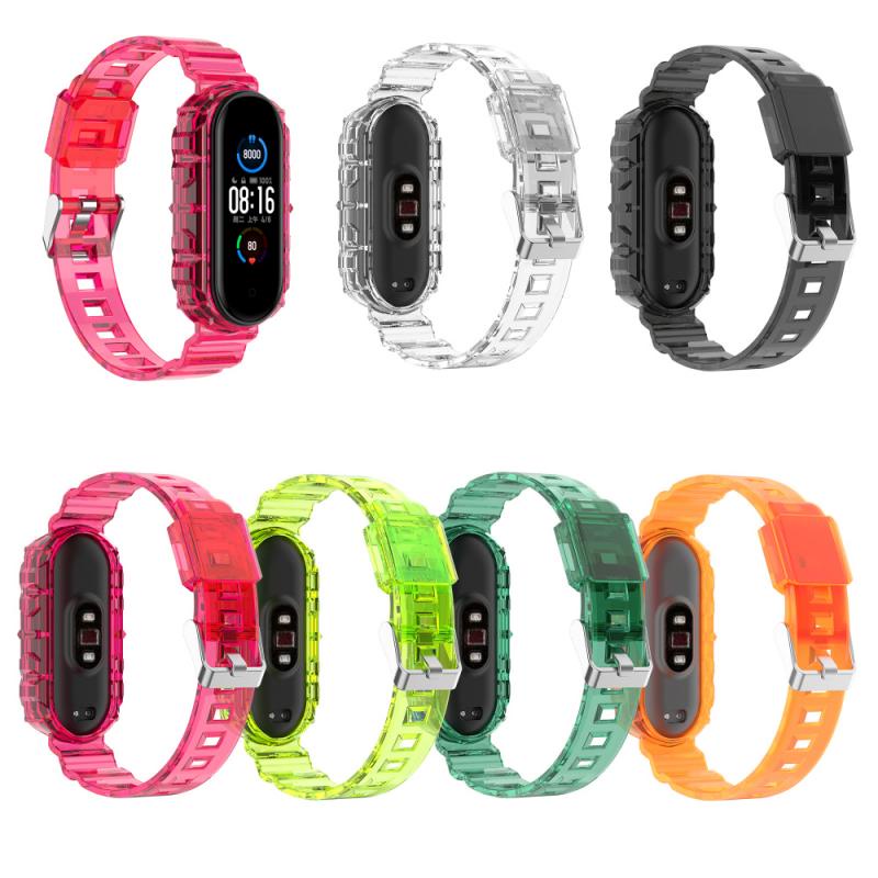 Dây Đeo Thay Thế Màu Trong Suốt Cho Đồng Hồ Thông Minh Xiaomi Bracelet 3 4 5 6