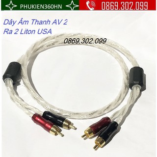 Dây Âm Thanh AV 2 Ra 2 Liton USA Chuẩn Chất Âm Lõi Đồng Pha Mạ Bạc Chống Nhiễu Cao Cấp