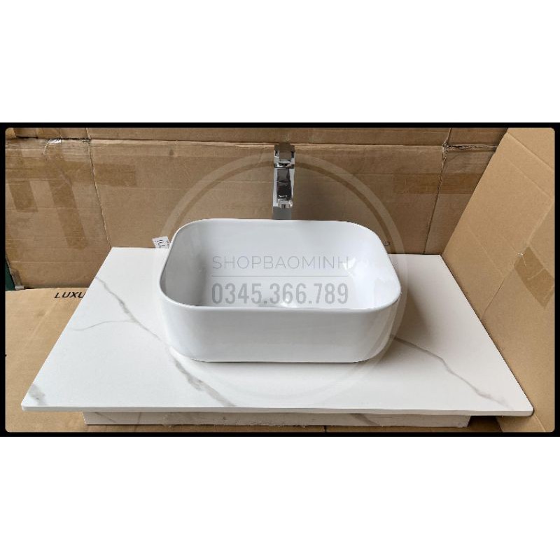 Lavabo chữ nhật đặt bàn 618  (KT 40x30cm)