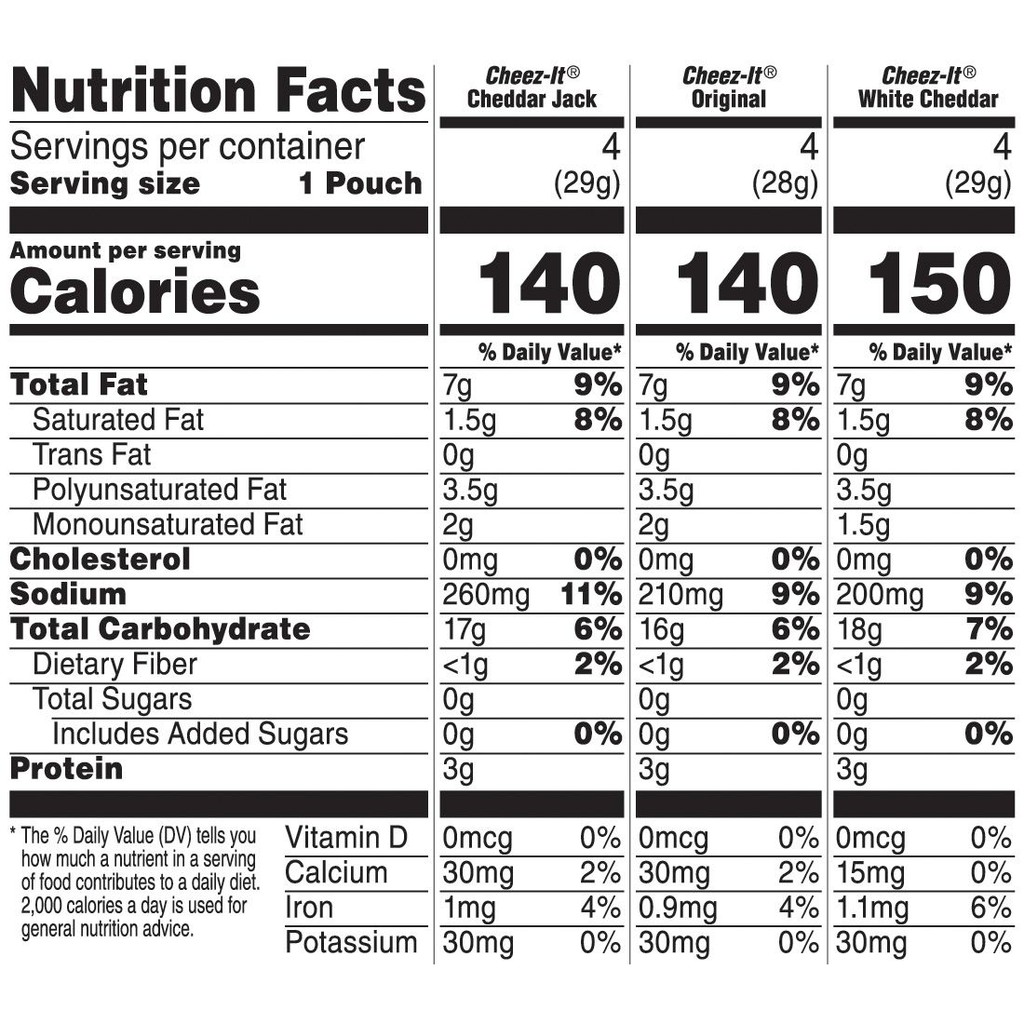 Snack phô mai Cheez-it gói 28-29g/ USA - Cheese Crackers - Không Cholesterol