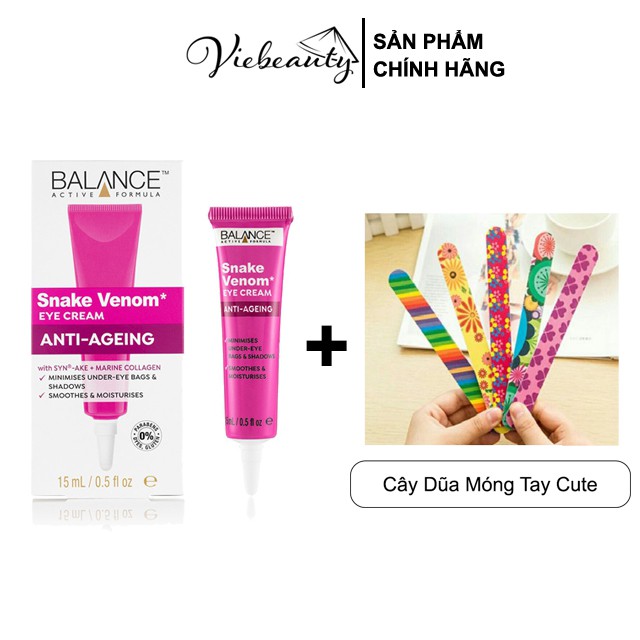 Kem Dưỡng Mắt Nọc Rắn Balance Giúp Giảm Thâm Và Tái Tạo Vùng Da Mắt Active Formula Snake Venom 15ml - Khongcoson | BigBuy360 - bigbuy360.vn