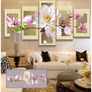 Tranh đính đá hoa lan ghép tuyệt đẹp 145x70cm kèm hình thật