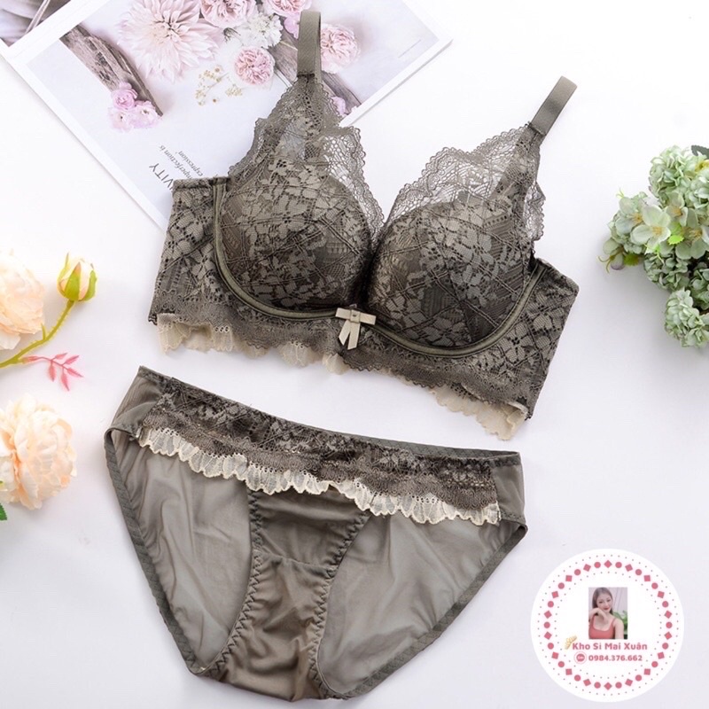 (HÀNG THÁI] Bộ lót ren cao cấp không gọng-Nâng ngực đỉnh cao
