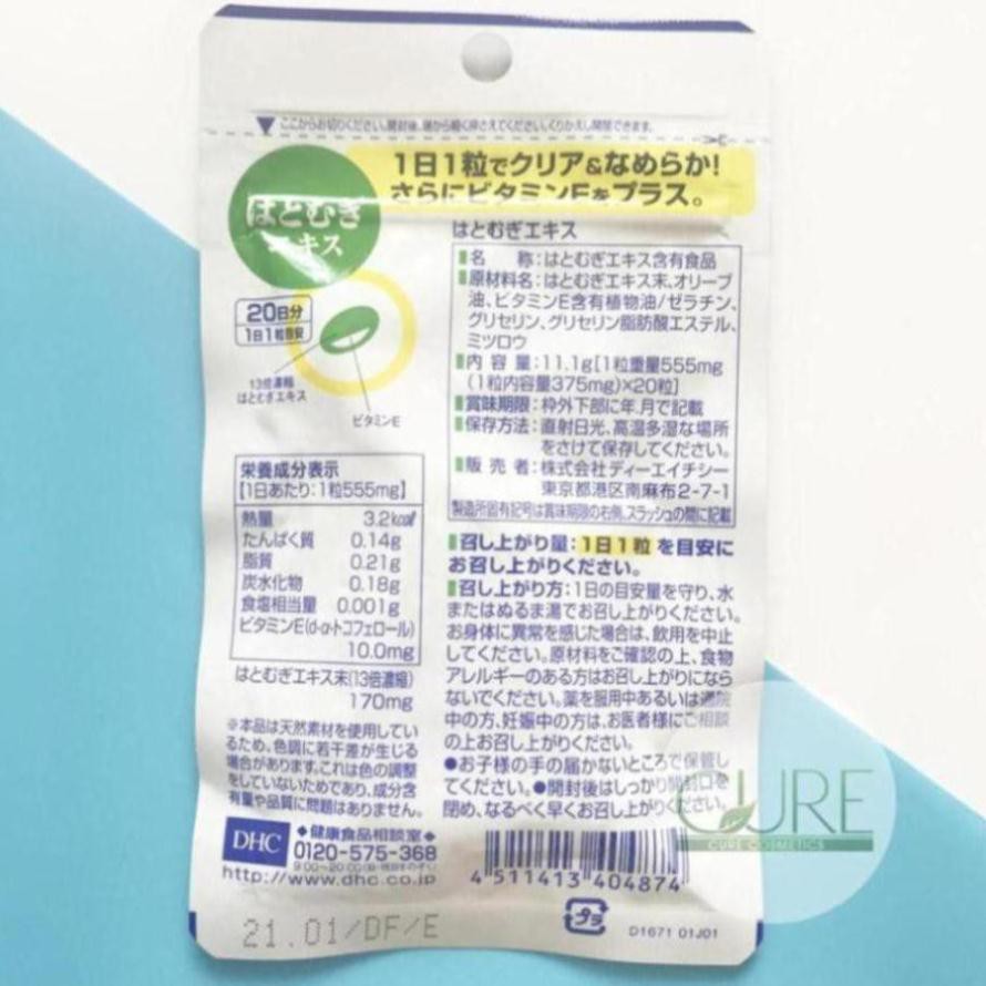 Viên uống DHC Coix Adlay Xtra dưỡng trắng da | BigBuy360 - bigbuy360.vn