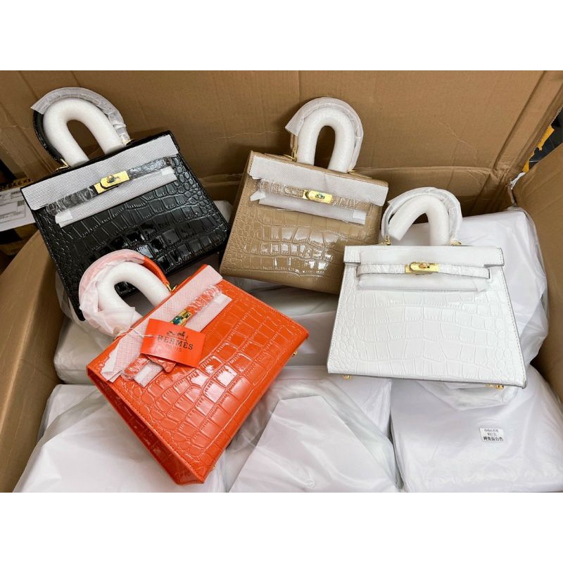 TÚI HM KELLY CHẤT DA SẤU  SUPER SZ 25