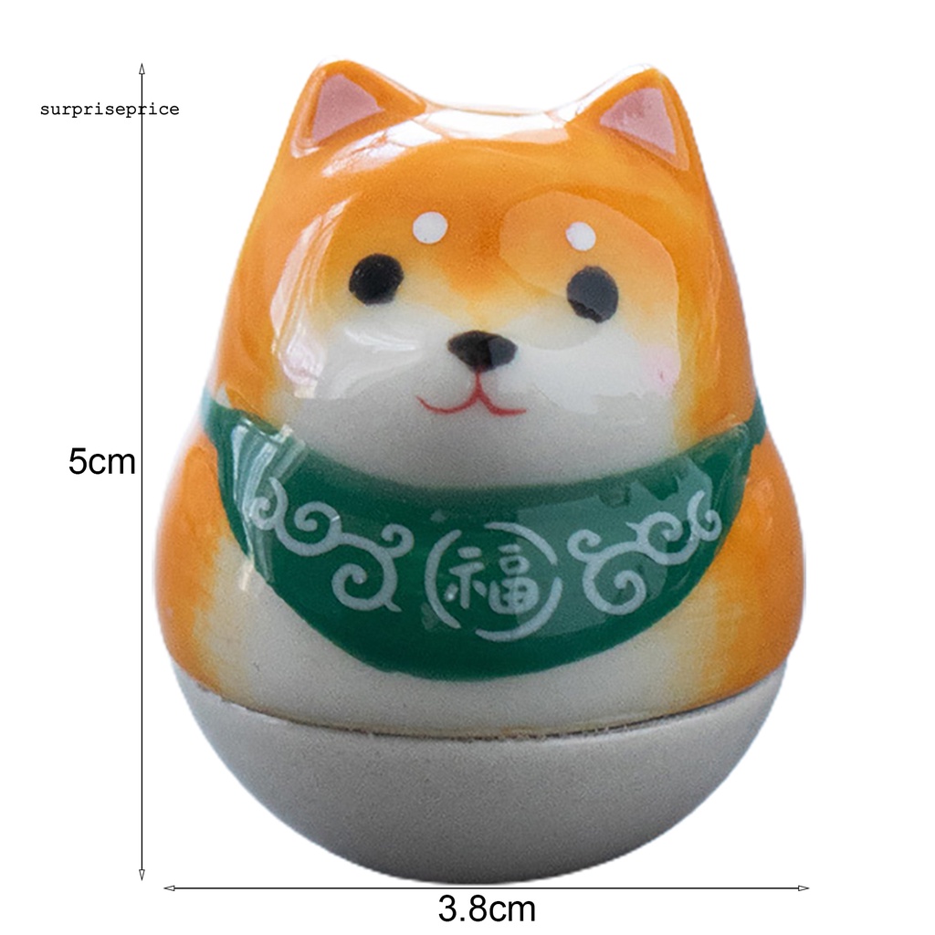 Đồ Chơi Lật Đật Bằng Gốm Mini Hình Chú Chó Dễ Thương Trang Trí Bàn Làm Việc