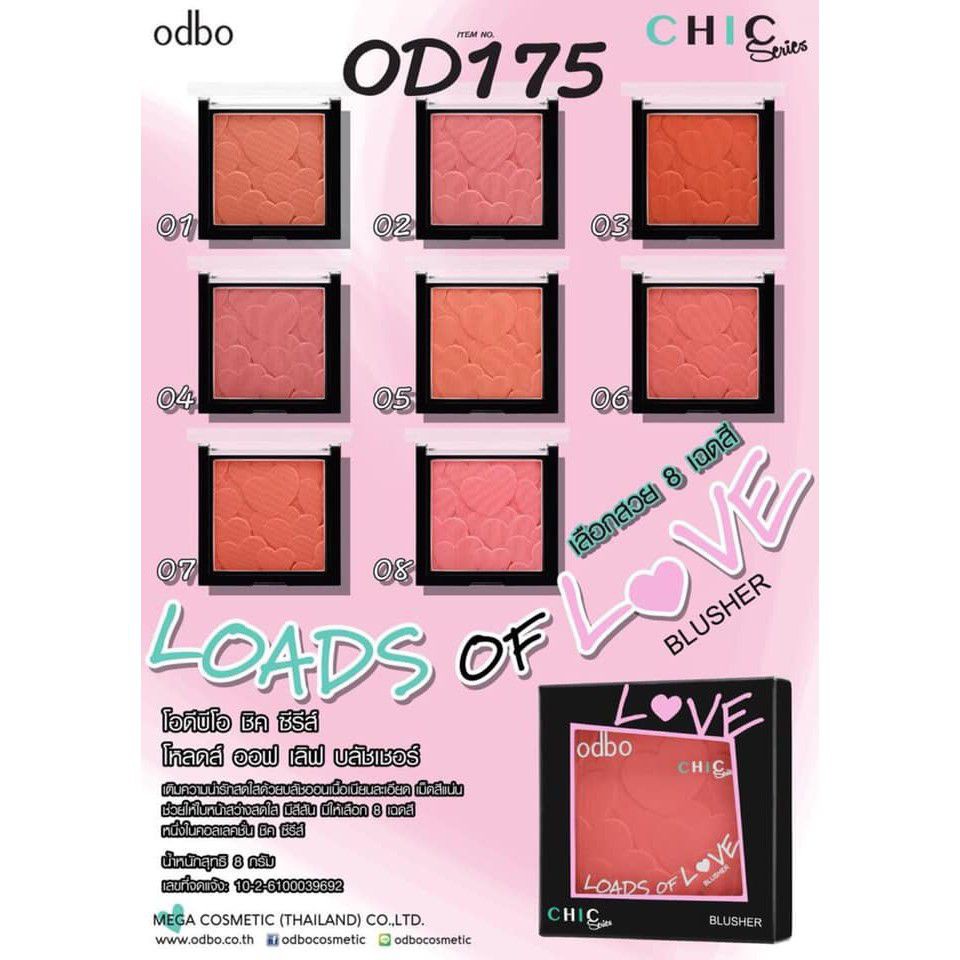 Phấn Má Hồng Odbo Chic Loads Of Love OD175 (Thái Lan)