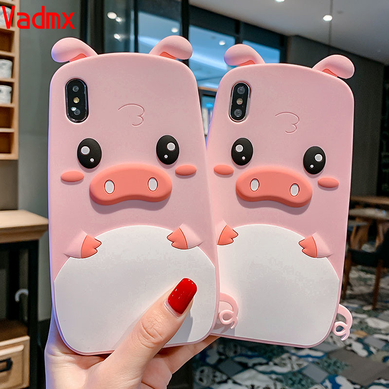 ốp điện thoại Silicone Mềm In Hình Heo 3d Cho Huawei P40 / P30 / P20 Pro Lite / P Smart 2019 / Nova 2 Lite / Y7 Prime 2018 Honor 7c 10 8 20 Lite 20 20i 10i Play 30s