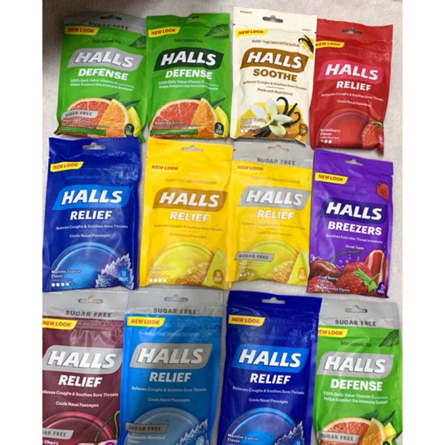 Kẹo ngậm thông họng,giảm ho Halls của Mỹ