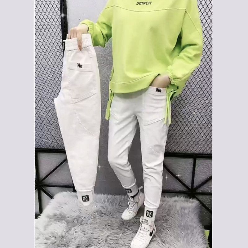 Quần dài dáng rộng cạp cao thời trang mùa xuân và mùa hè nhiều màu tùy chọn cho nữ