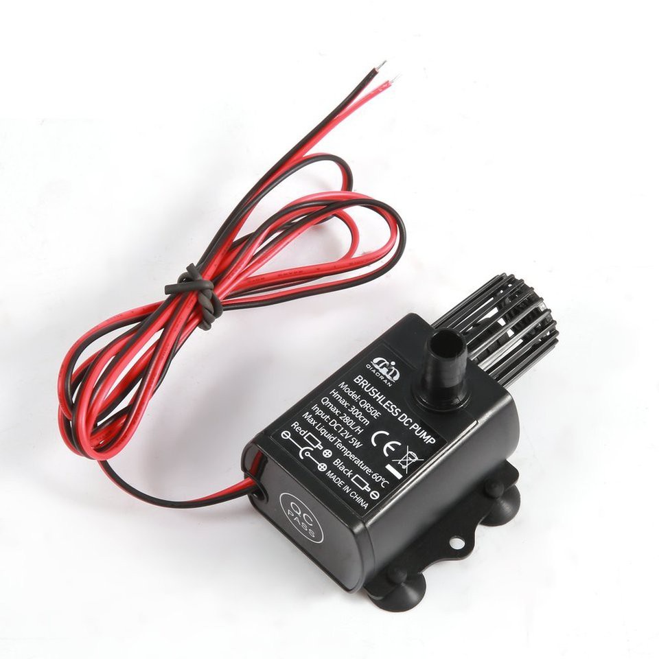 Máy bơm chìm không chổi than cỡ nhỏ Dc 12v 5w 280L/giờ nâng 300cm