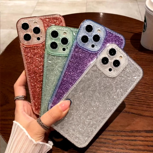 Ốp Điện Thoại Mềm Trong Suốt Lấp Lánh Chống Sốc Dành Cho iPhone 11 12 13 Pro Max X XR Xs Max