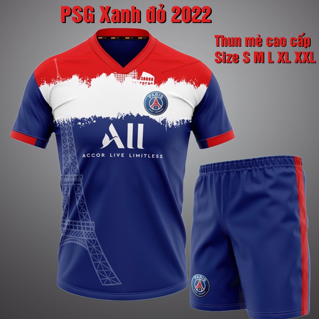 Bộ Quần Áo Đá Banh CLB  PSG PARIS XANH ĐỎ 2023