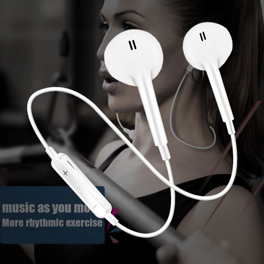 Tai nghe Bluetooth 5.0 S6 có dây đeo cổ có mic điều khiển âm thanh nổi cho iPhone Android