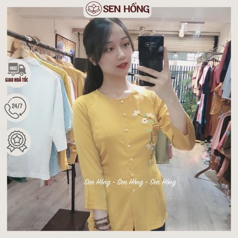🦚SẴN Bộ đồ bà ba đi lễ chùa đi chơi vải lụa Ý thiết kế Màu Vàng