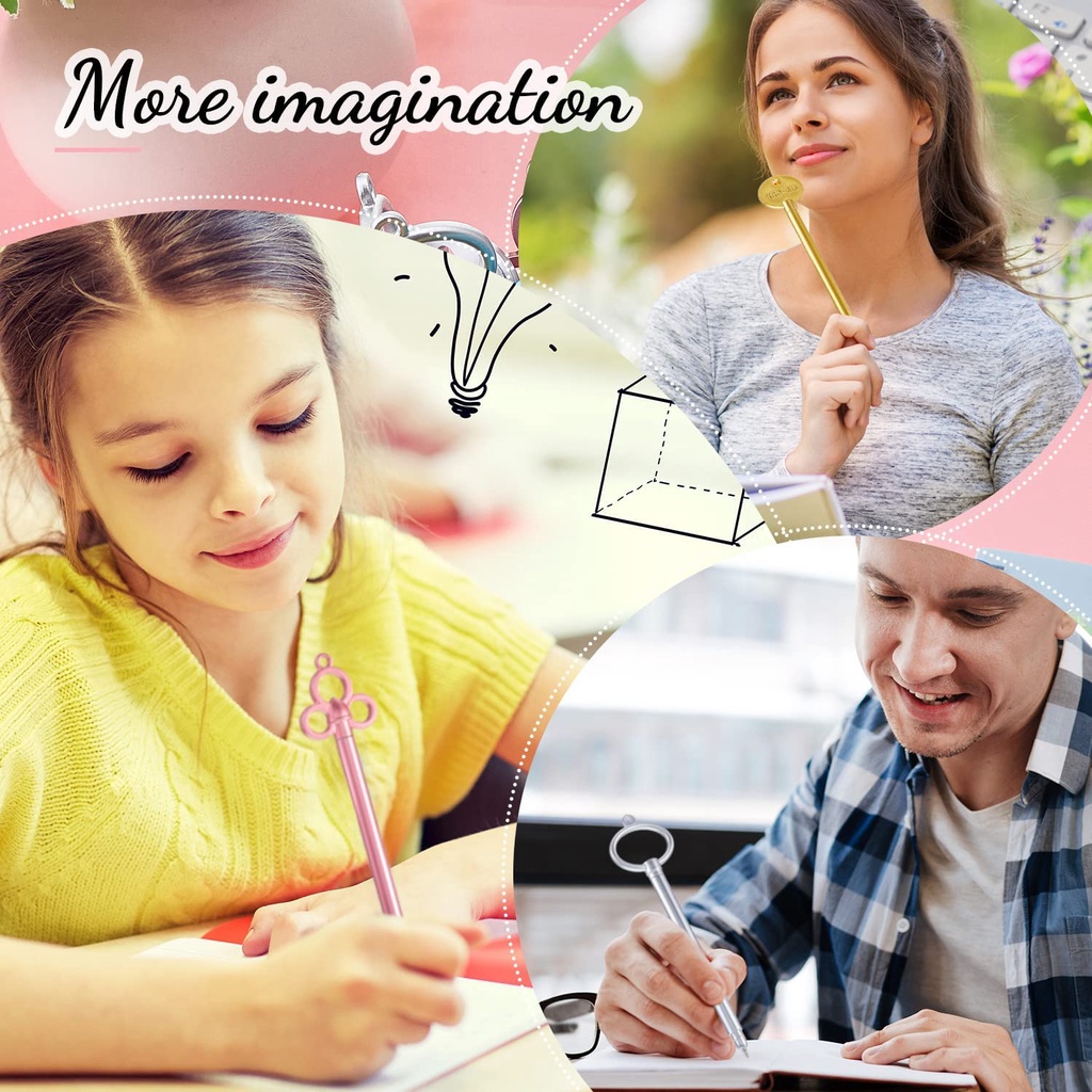 Set 6 Bút Bi Mực Đen Ngòi 0.38mm Hình Chìa Khóa Sáng Tạo Vui Nhộn Cho Học Sinh / Làm Quà Tặng Cho Bé