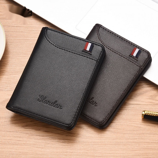 Ví Da Mini Siêu Mỏng Dáng Ngắn Đựng Thẻ Tín Dụng Đa Năng Cho Nam